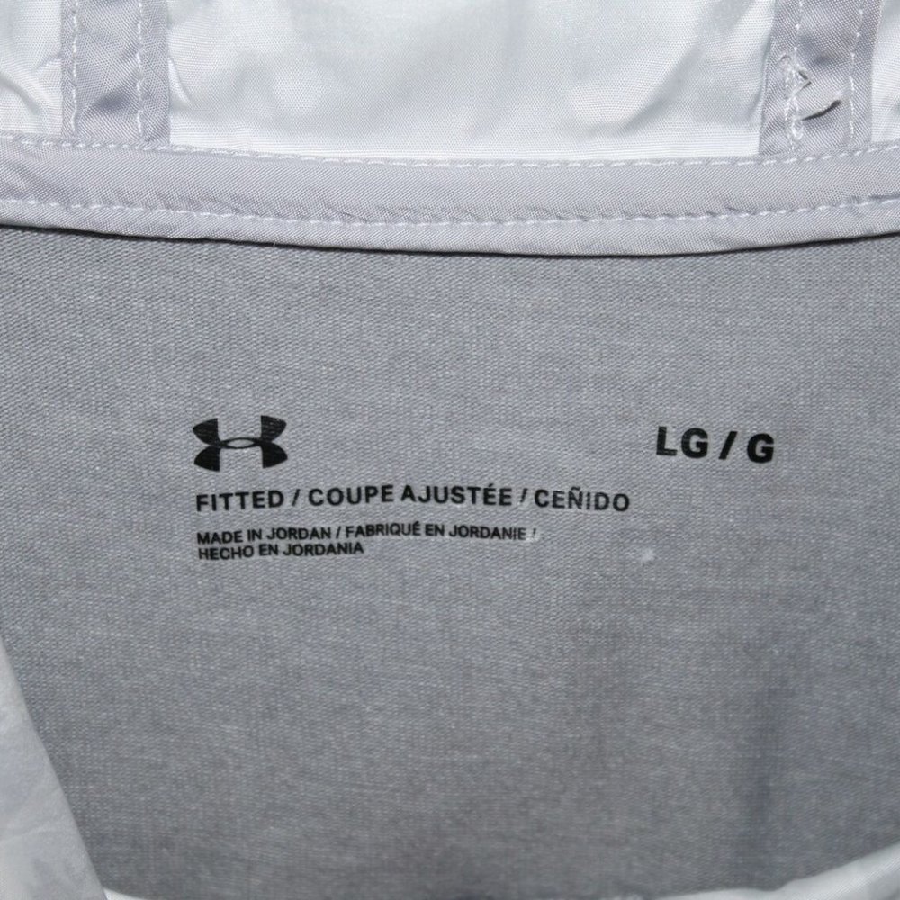 Under Armour Sportstyle Wind Anorak White Gray Hooded Pullover Large H11990 - Picture 4 of 11